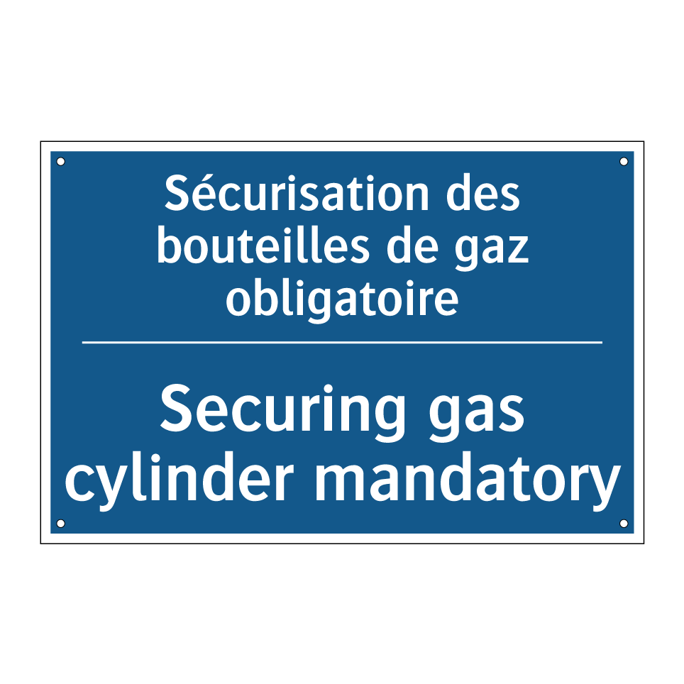 Sécurisation des bouteilles de /.../ - Securing gas cylinder mandatory /.../