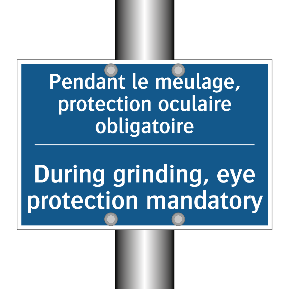 Pendant le meulage, protection /.../ - During grinding, eye protection /.../