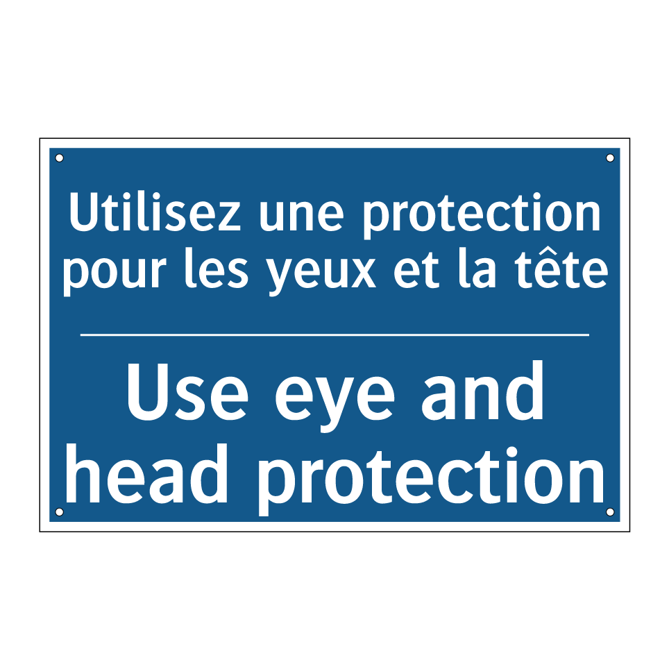 Utilisez une protection pour les /.../ - Use eye and head protection
