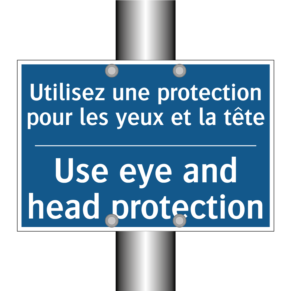 Utilisez une protection pour les /.../ - Use eye and head protection