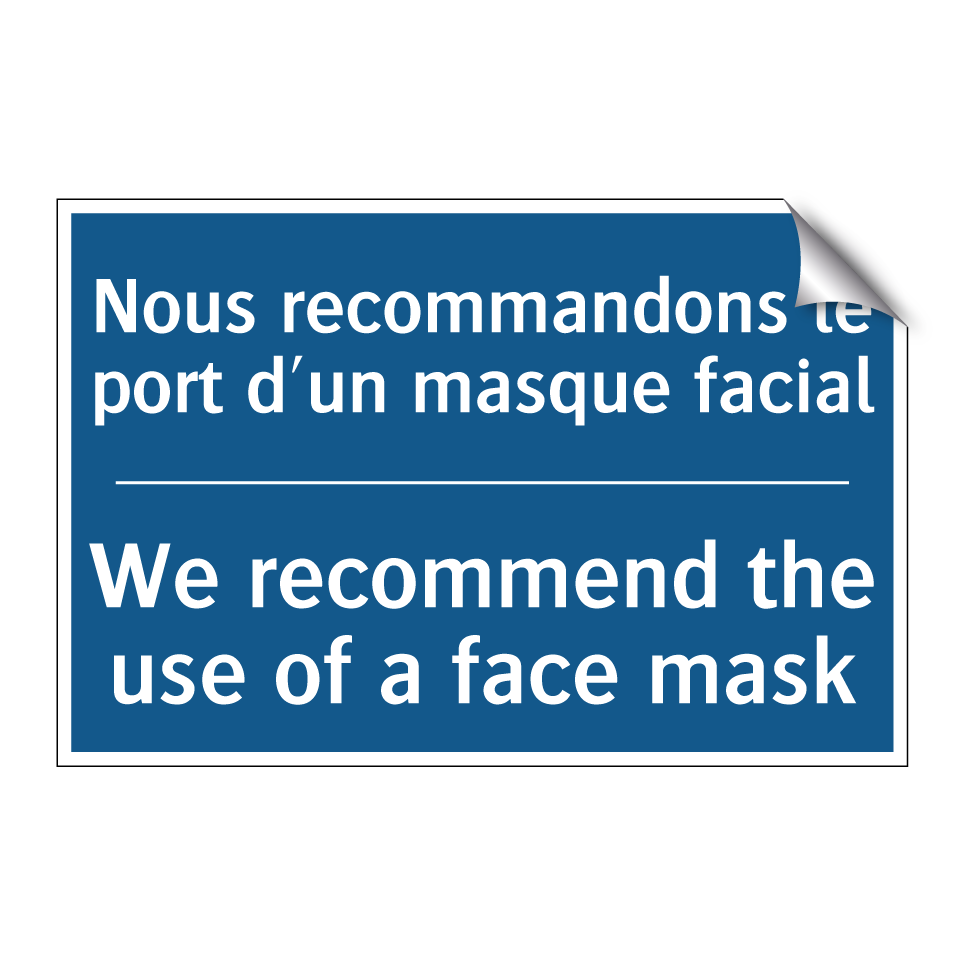 Nous recommandons le port d'un /.../ - We recommend the use of a face /.../