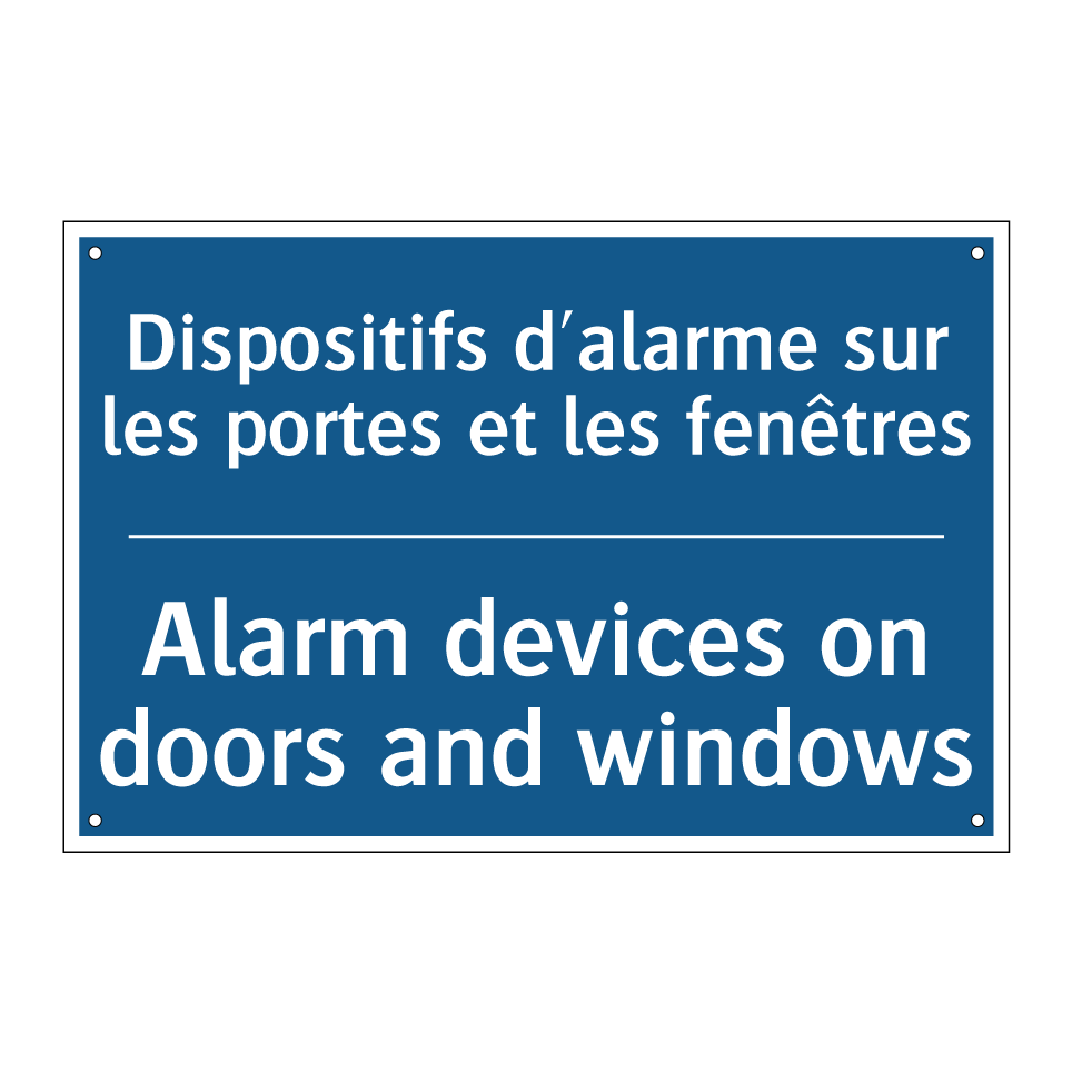 Dispositifs d'alarme sur les portes /.../ - Alarm devices on doors and windows /.../