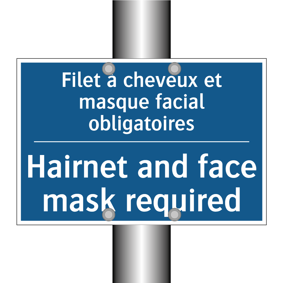 Filet à cheveux et masque facial /.../ - Hairnet and face mask required