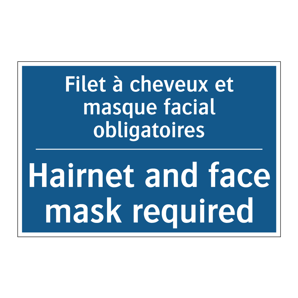 Filet à cheveux et masque facial /.../ - Hairnet and face mask required