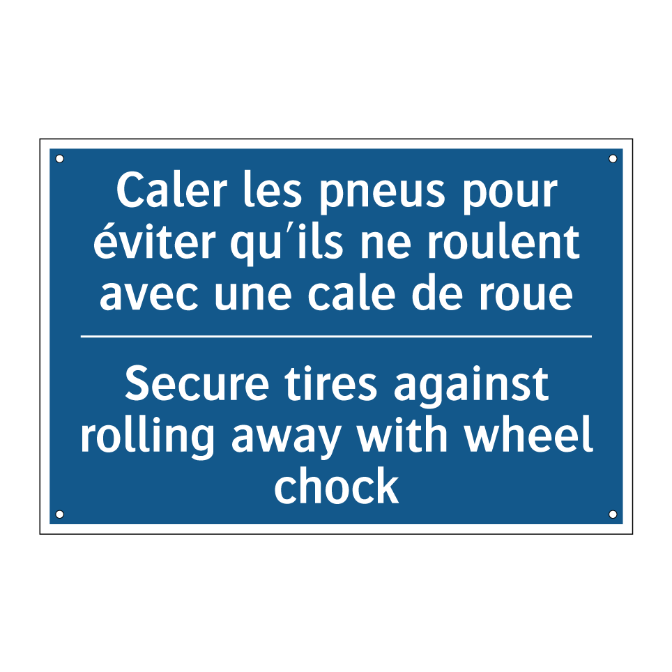 Caler les pneus pour éviter qu'ils /.../ - Secure tires against rolling away /.../
