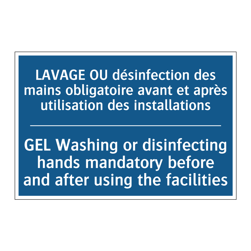 LAVAGE OU désinfection des mains /.../ - GEL Washing or disinfecting hands /.../
