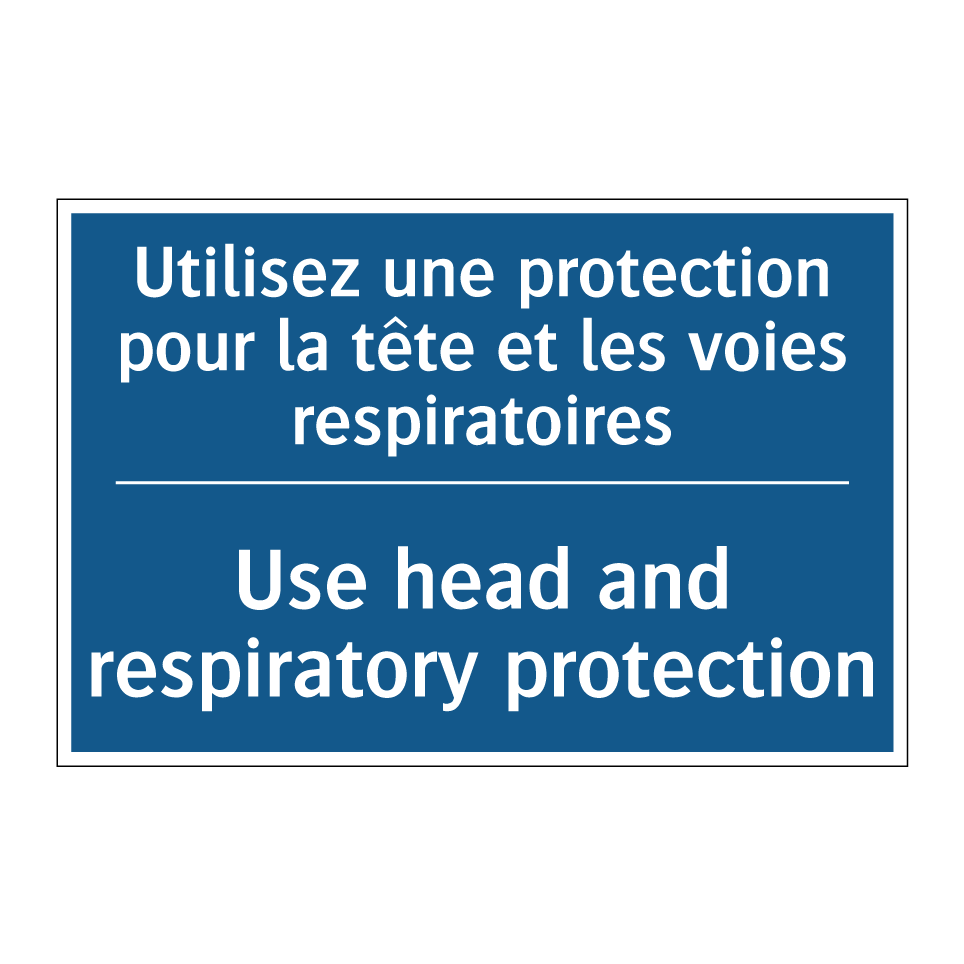 Utilisez une protection pour la /.../ - Use head and respiratory protection /.../
