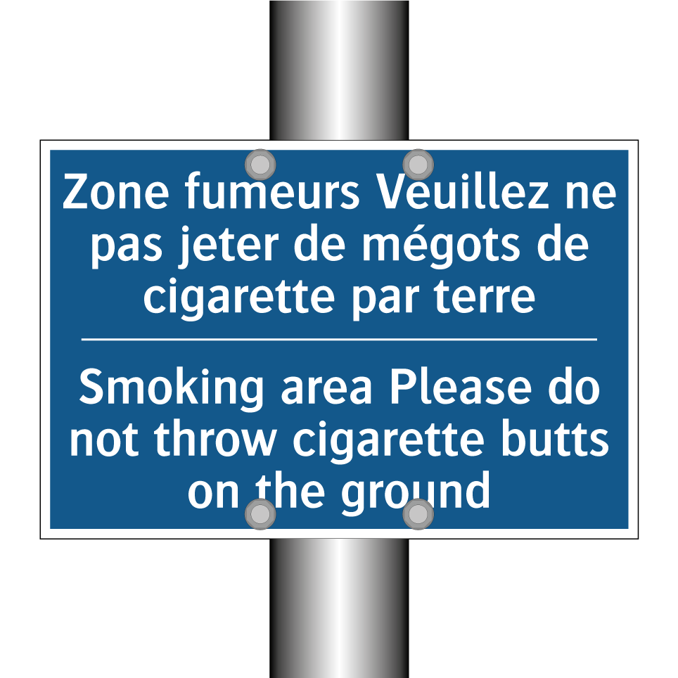 Zone fumeurs Veuillez ne pas jeter /.../ - Smoking area Please do not throw /.../