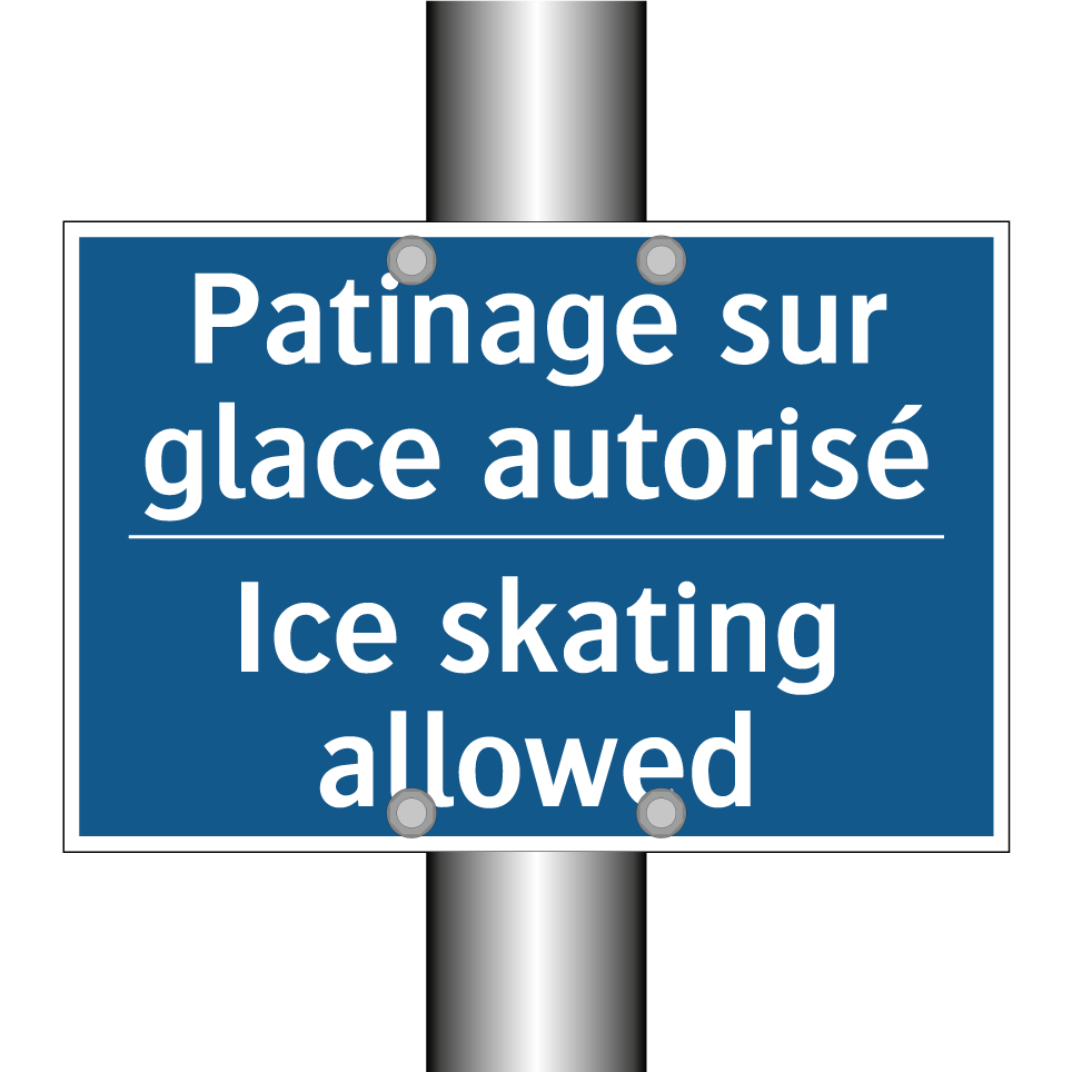Patinage sur glace autorisé - Ice skating allowed