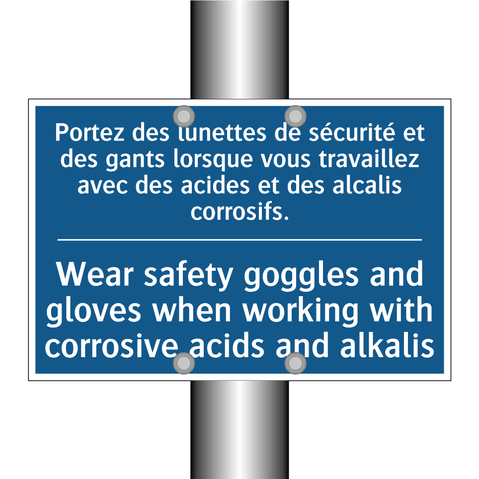 Portez des lunettes de sécurité /.../ - Wear safety goggles and gloves /.../