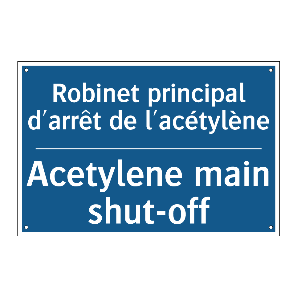 Robinet principal d'arrêt de l'acétylène /.../ - Acetylene main shut-off