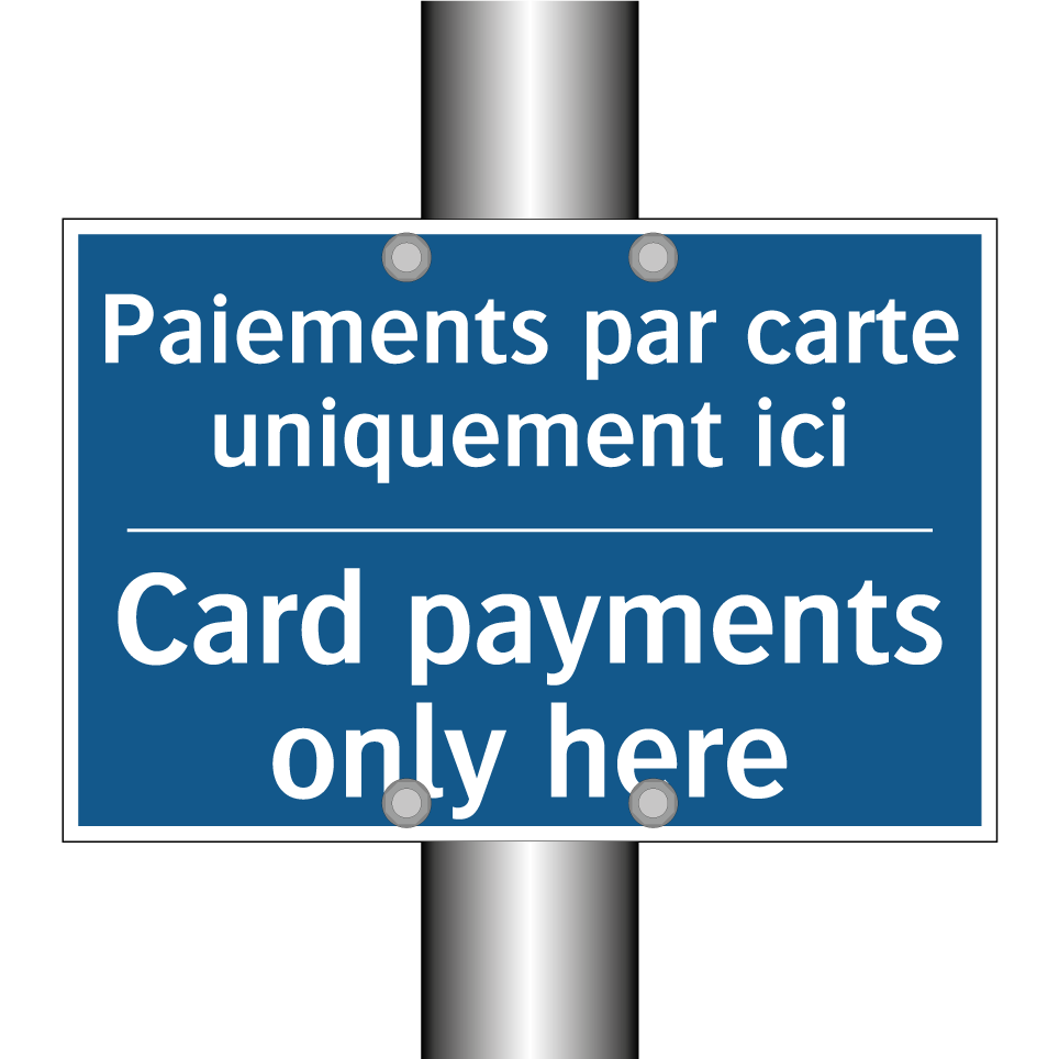 Paiements par carte uniquement /.../ - Card payments only here