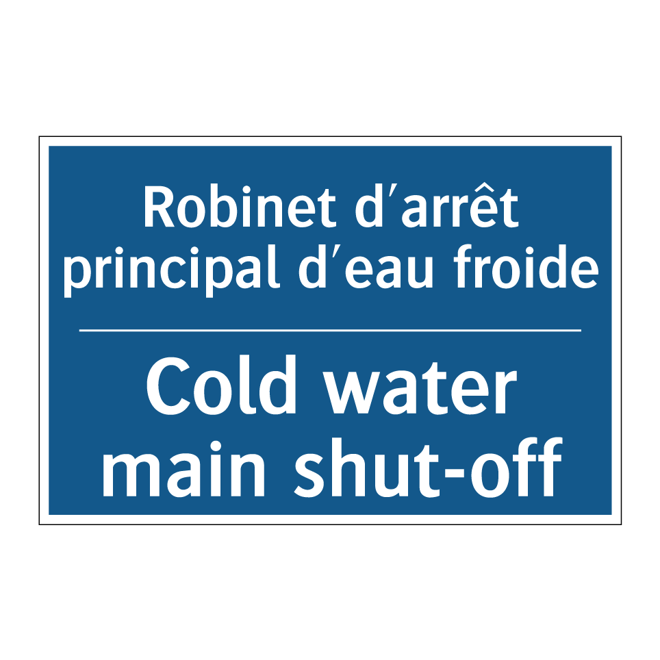 Robinet d'arrêt principal d'eau /.../ - Cold water main shut-off