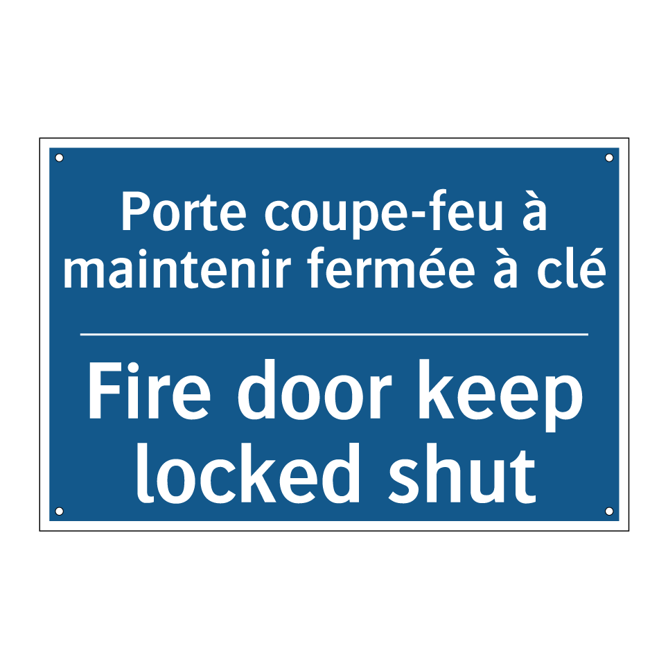 Porte coupe-feu à maintenir fermée /.../ - Fire door keep locked shut