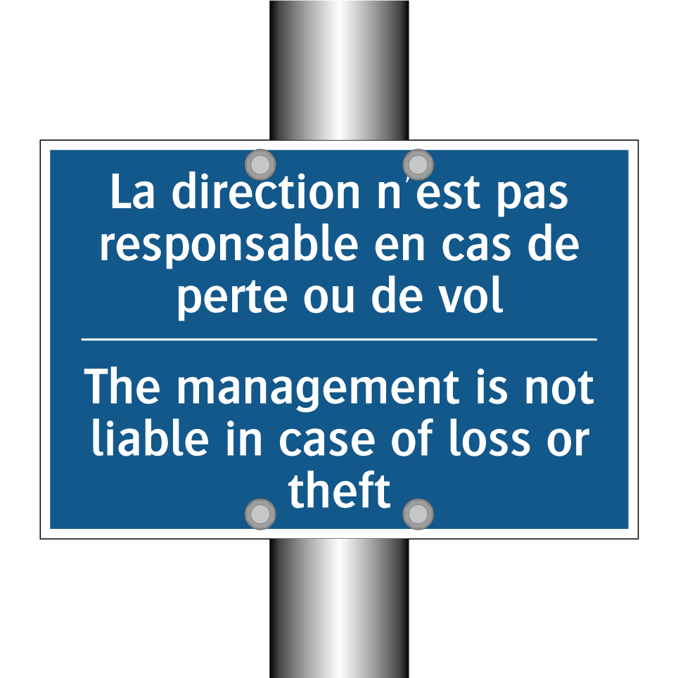 La direction n'est pas responsable /.../ - The management is not liable in /.../