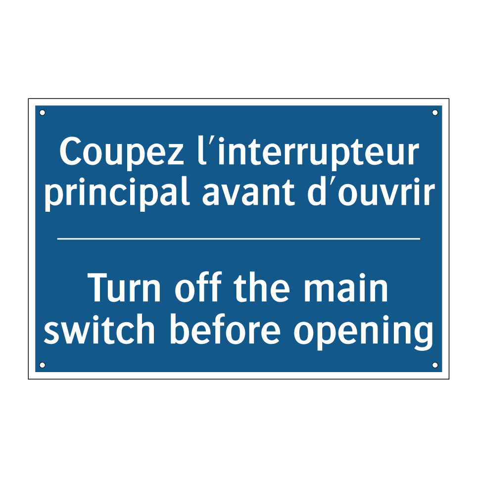 Coupez l'interrupteur principal /.../ - Turn off the main switch before /.../