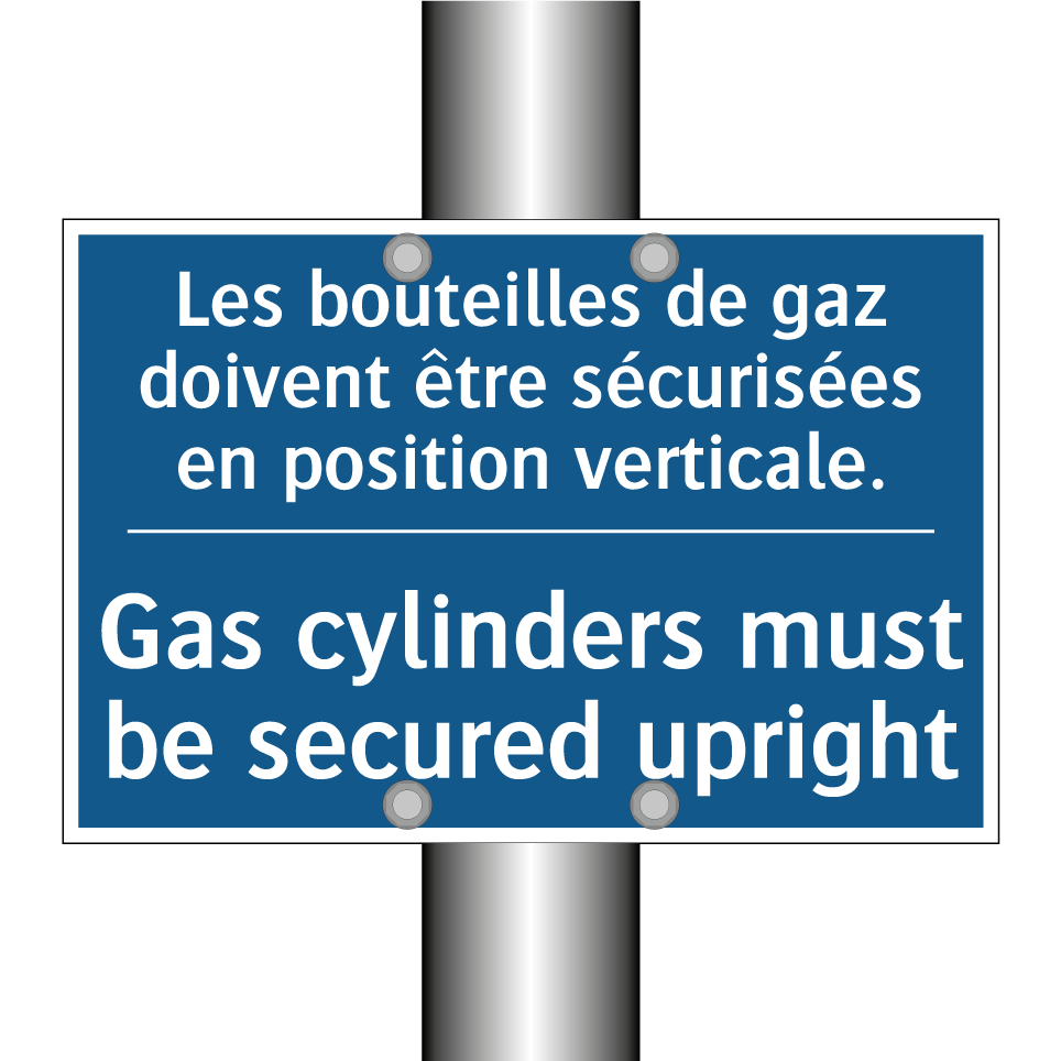 Les bouteilles de gaz doivent /.../ - Gas cylinders must be secured /.../