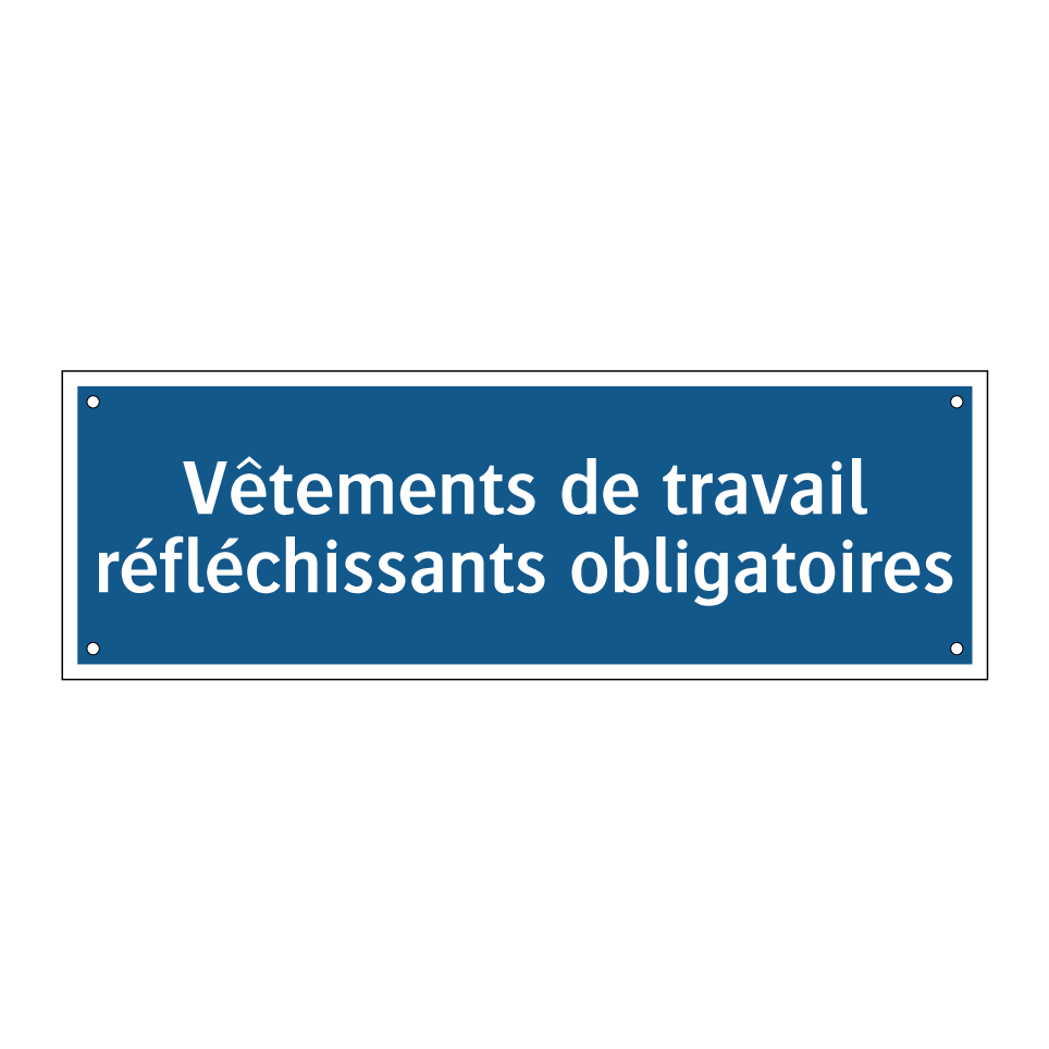 Vêtements de travail réfléchissants obligatoires