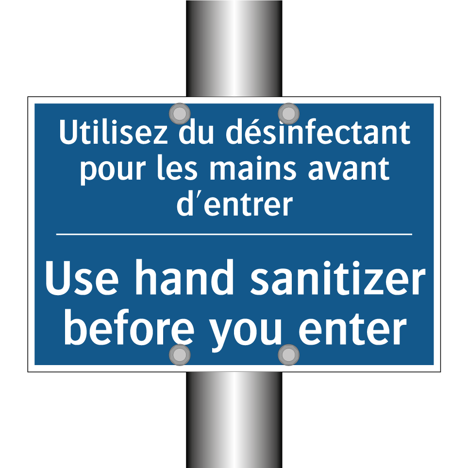 Utilisez du désinfectant pour /.../ - Use hand sanitizer before you /.../