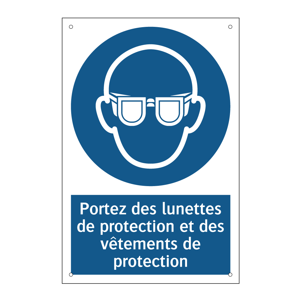 Portez des lunettes de protection et des vêtements de protection