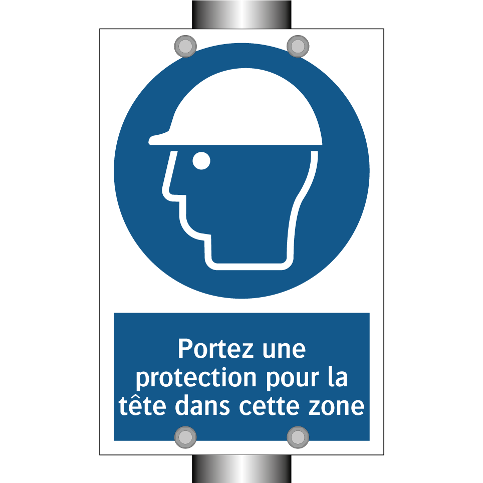 Portez une protection pour la tête dans cette zone
