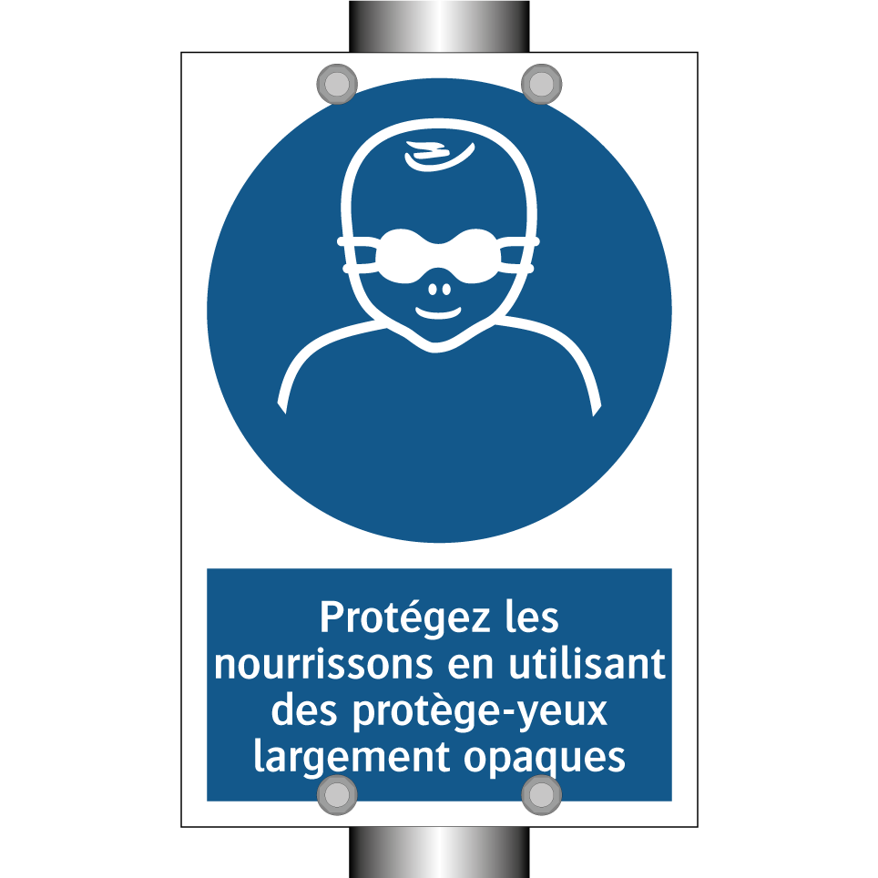 Protégez les nourrissons en utilisant des protège-yeux largement opaques