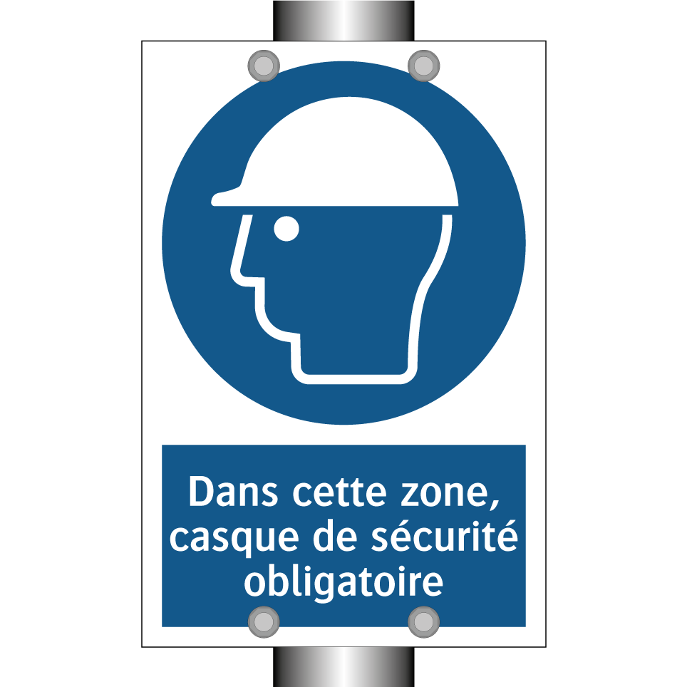 Dans cette zone, casque de sécurité obligatoire