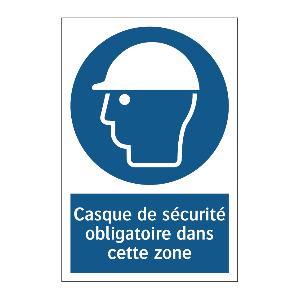 Casque de sécurité obligatoire dans cette zone