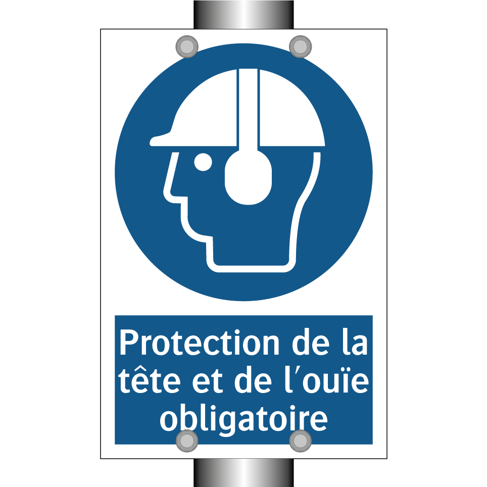 Protection de la tête et de l'ouïe obligatoire
