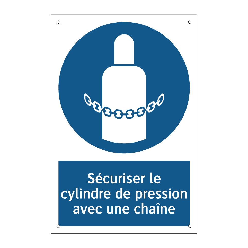 Sécuriser le cylindre de pression avec une chaîne