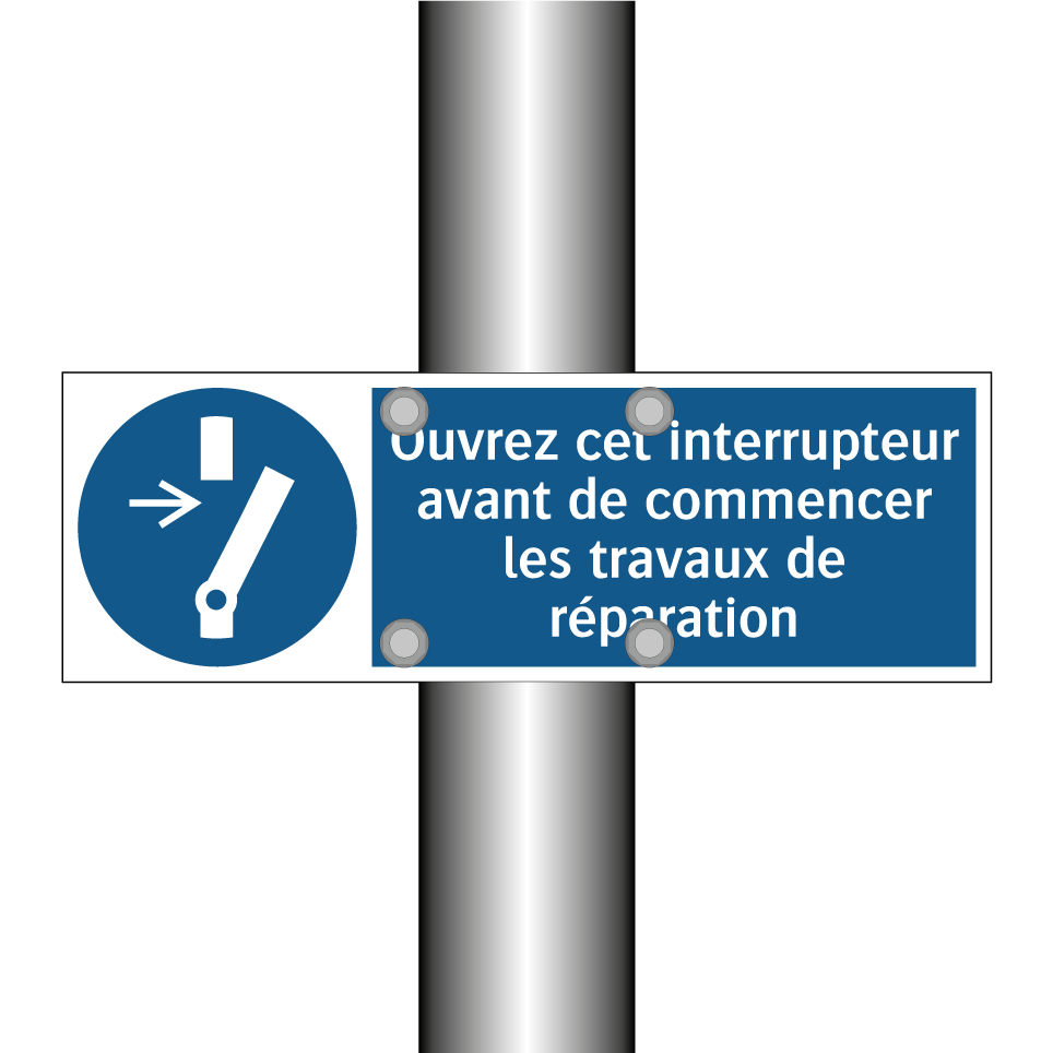 Ouvrez cet interrupteur avant de commencer les travaux de réparation