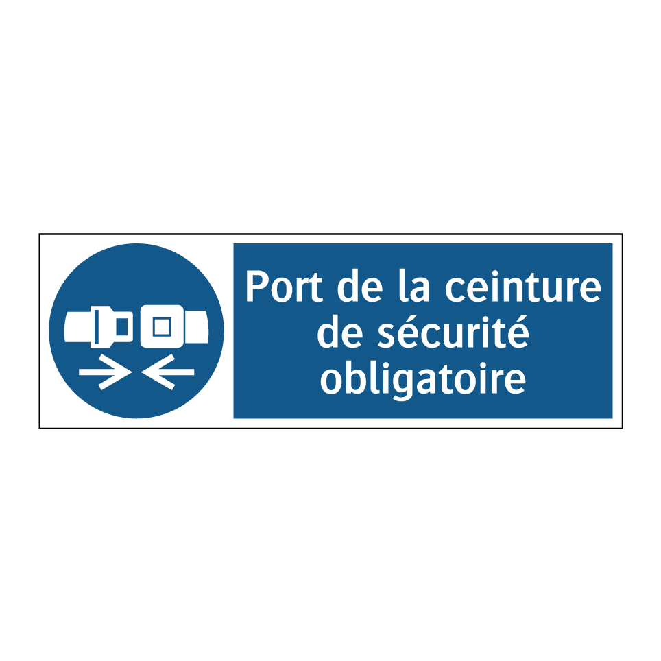 Port de la ceinture de sécurité obligatoire