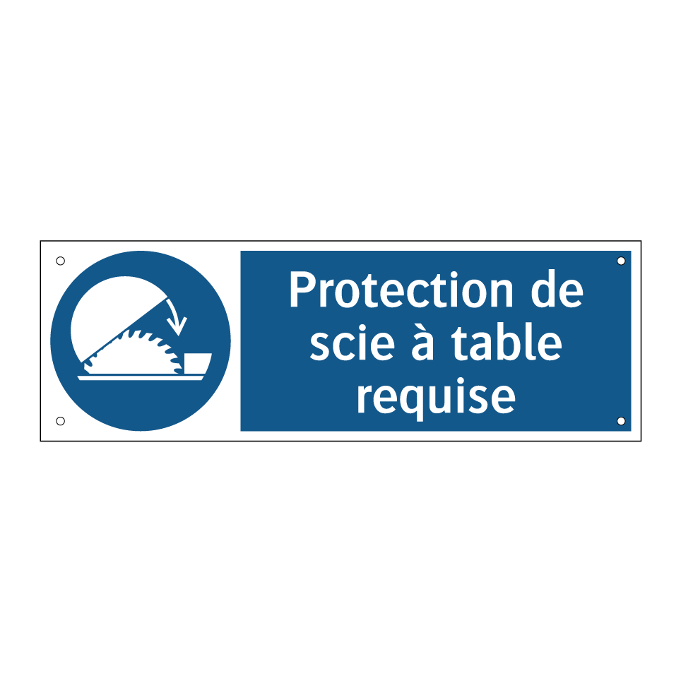 Protection de scie à table requise