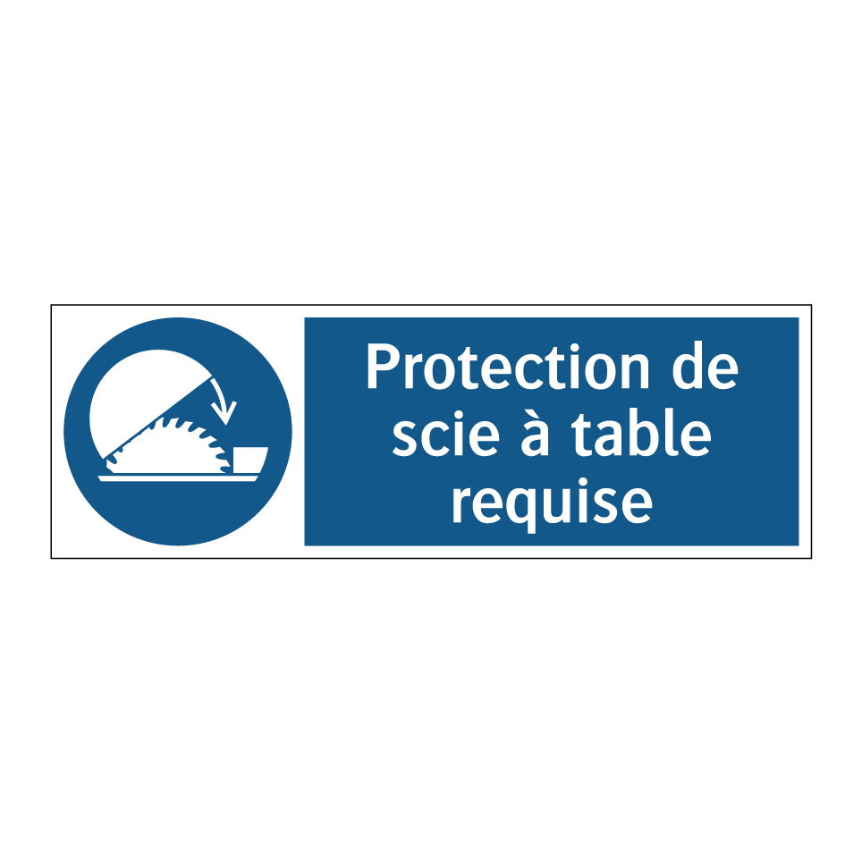 Protection de scie à table requise
