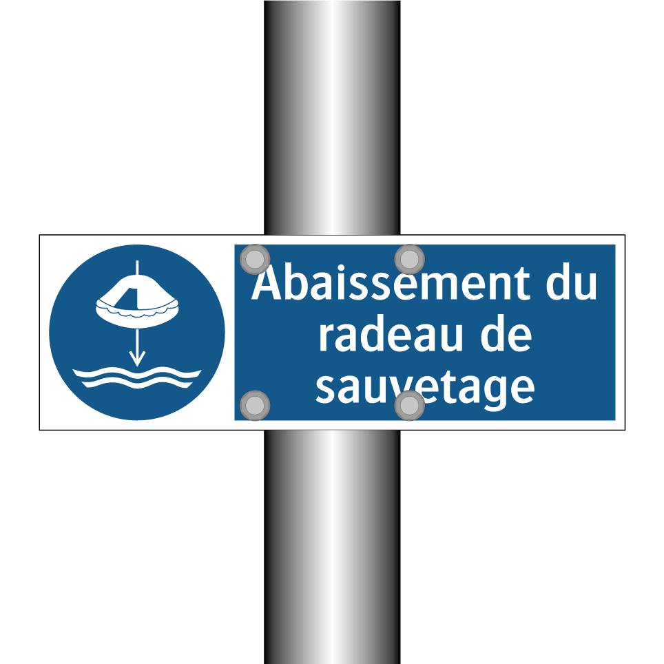 Abaissement du radeau de sauvetage