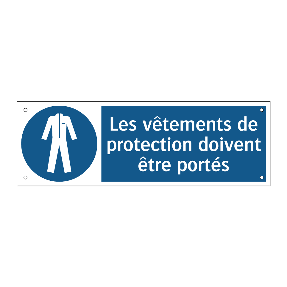 Les vêtements de protection doivent être portés