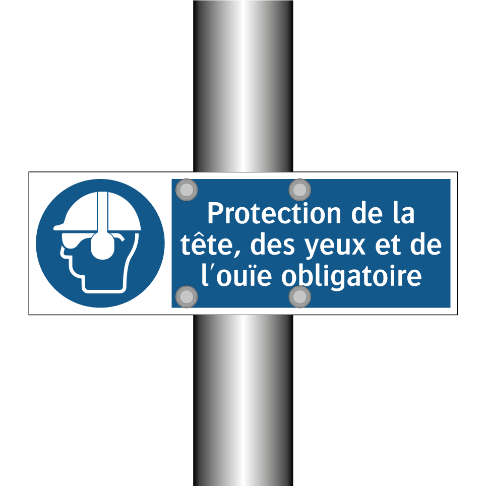 Protection de la tête, des yeux et de l'ouïe obligatoire