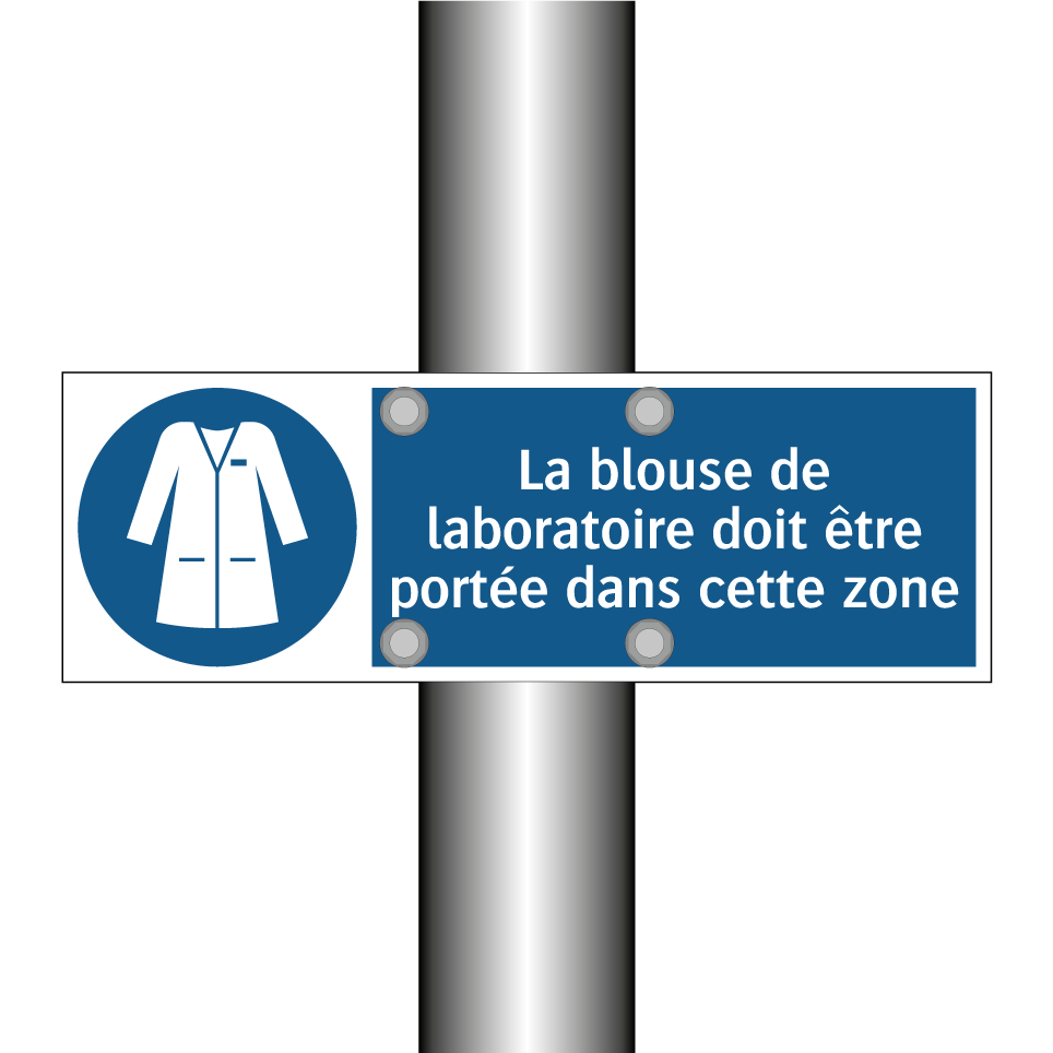 La blouse de laboratoire doit être portée dans cette zone