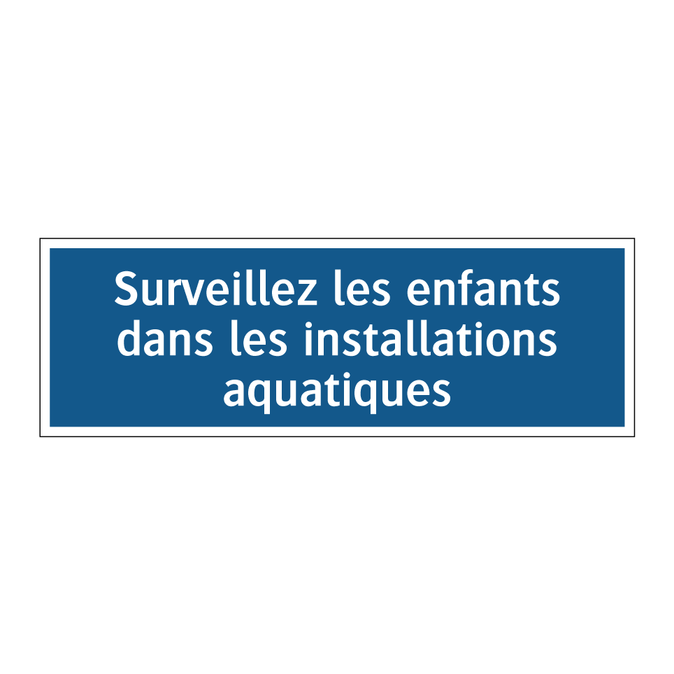 Surveillez les enfants dans les installations aquatiques