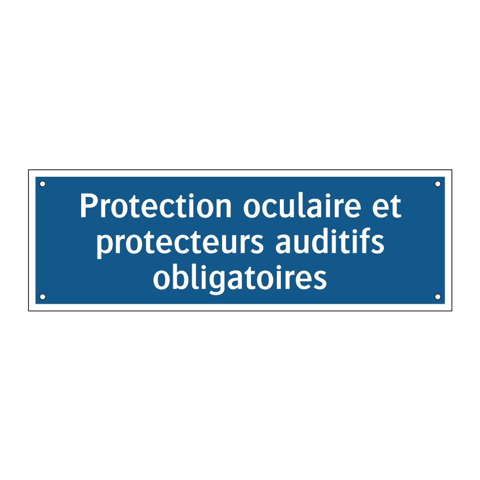 Protection oculaire et protecteurs auditifs obligatoires.