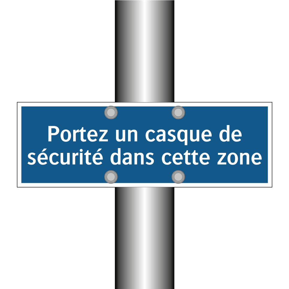 Portez un casque de sécurité dans cette zone