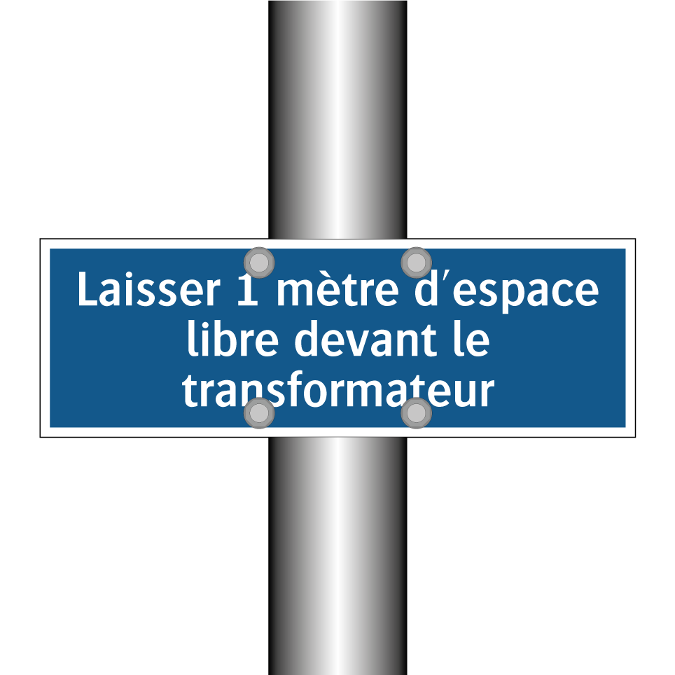 Laisser 1 mètre d'espace libre devant le transformateur