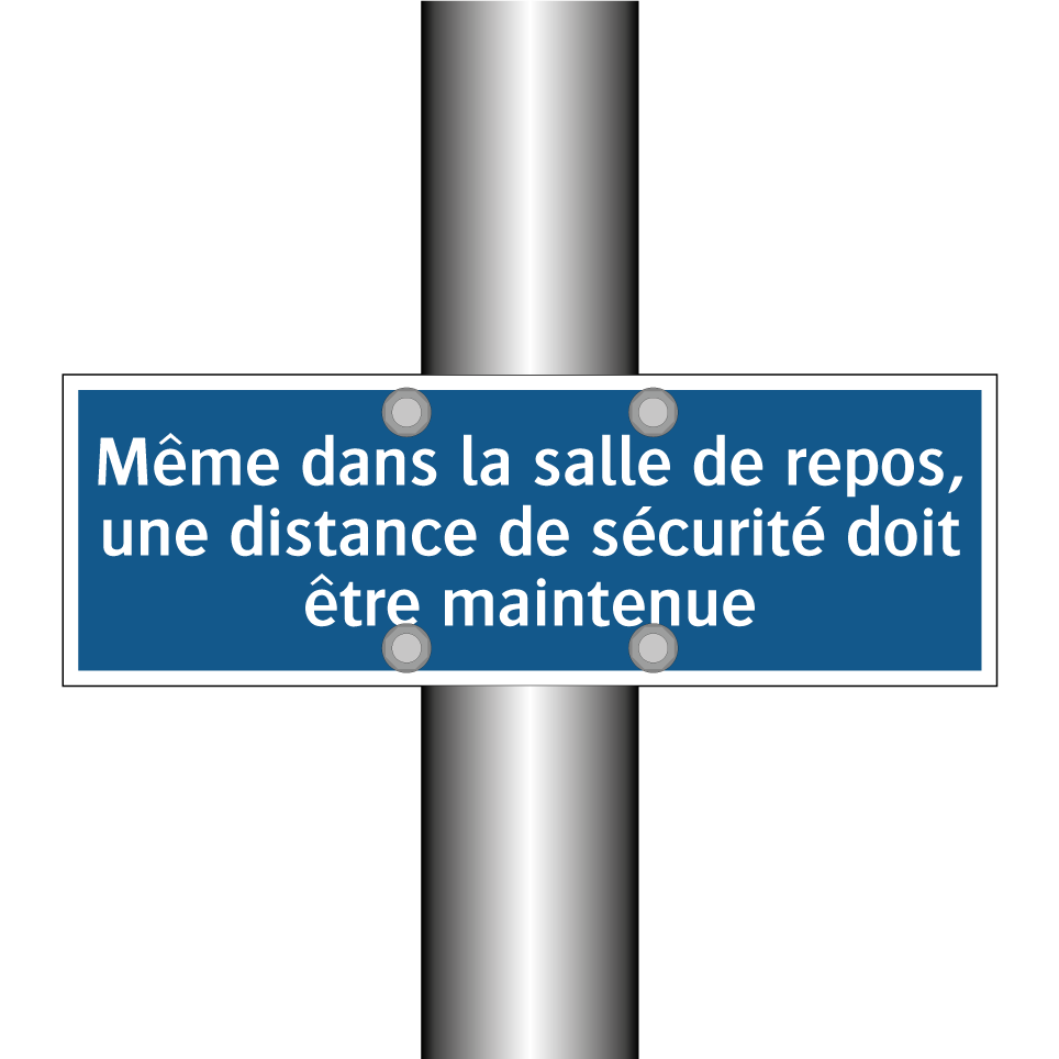 Même dans la salle de repos, une distance de sécurité doit être maintenue.