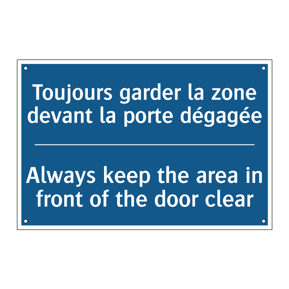 Toujours garder la zone devant /.../ - Always keep the area in front /.../