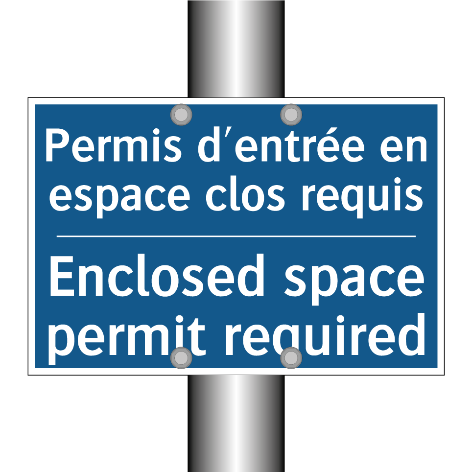 Permis d'entrée en espace clos /.../ - Enclosed space permit required