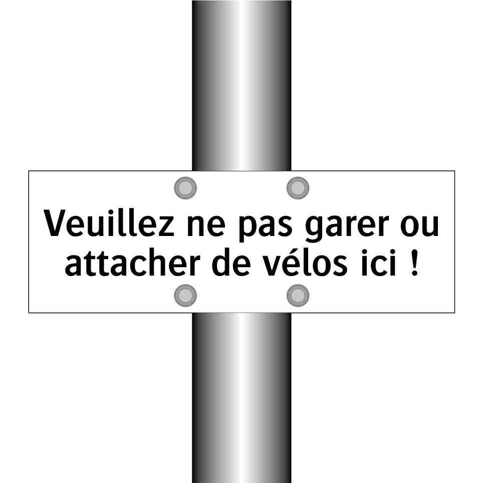 Veuillez ne pas garer ou attacher de vélos ici !