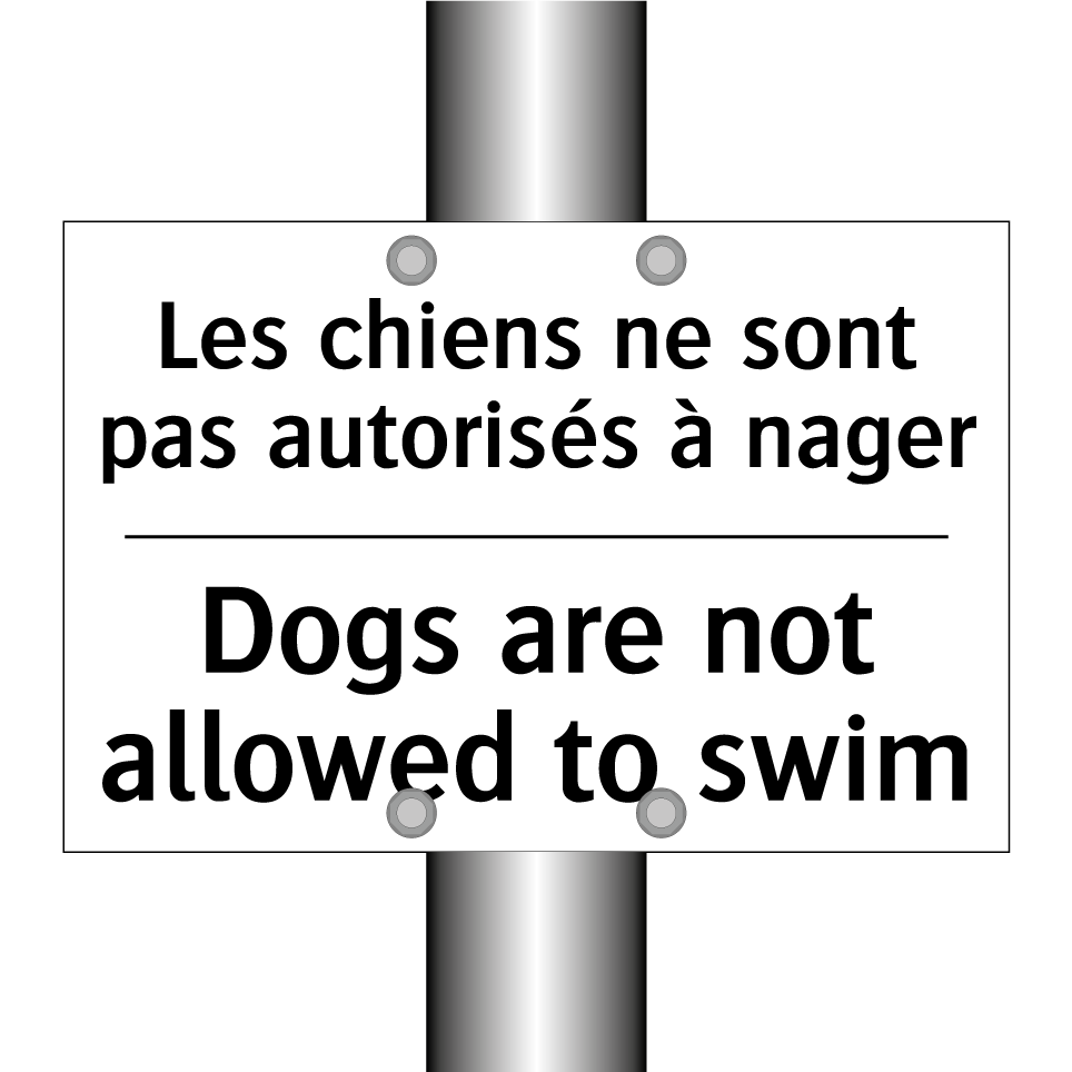 Les chiens ne sont pas autorisés /.../ - Dogs are not allowed to swim