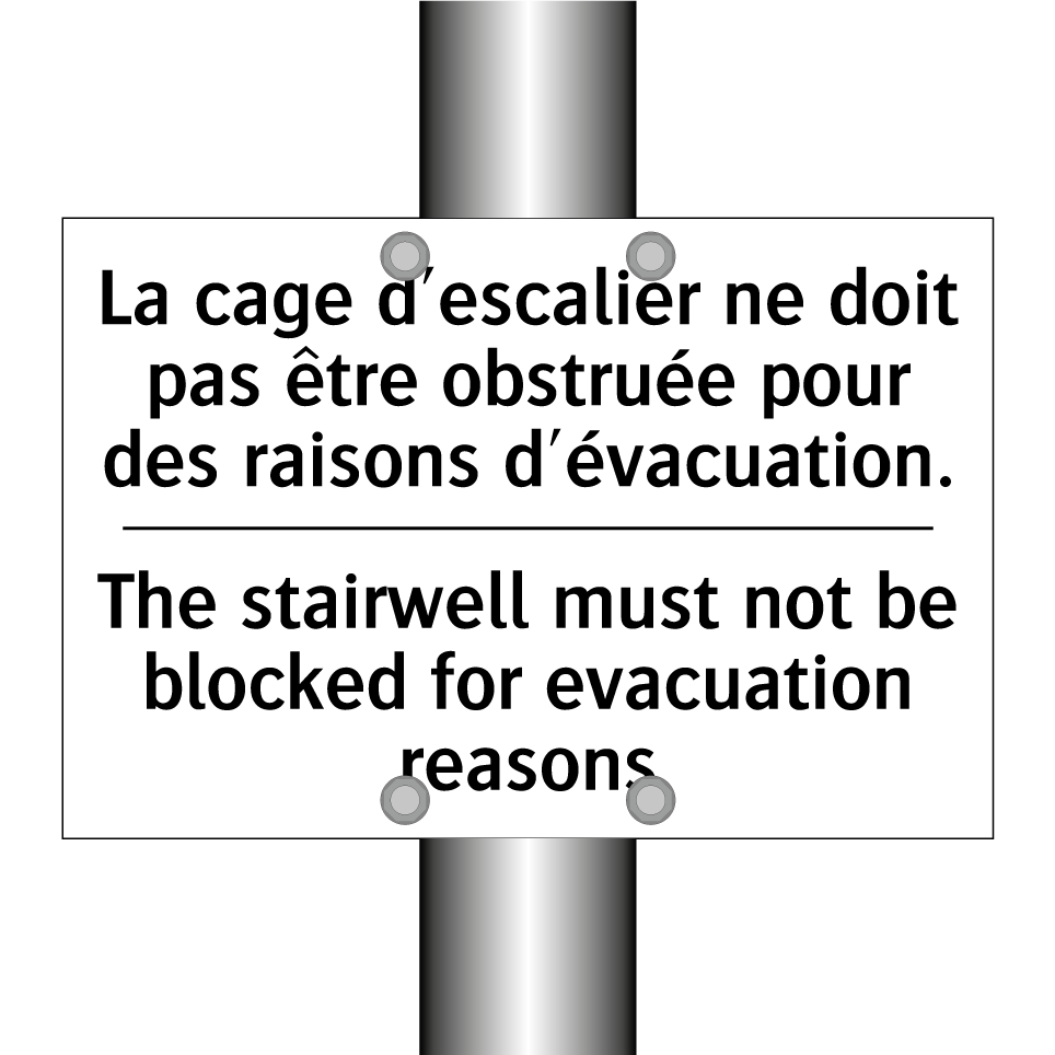 La cage d'escalier ne doit pas /.../ - The stairwell must not be blocked /.../