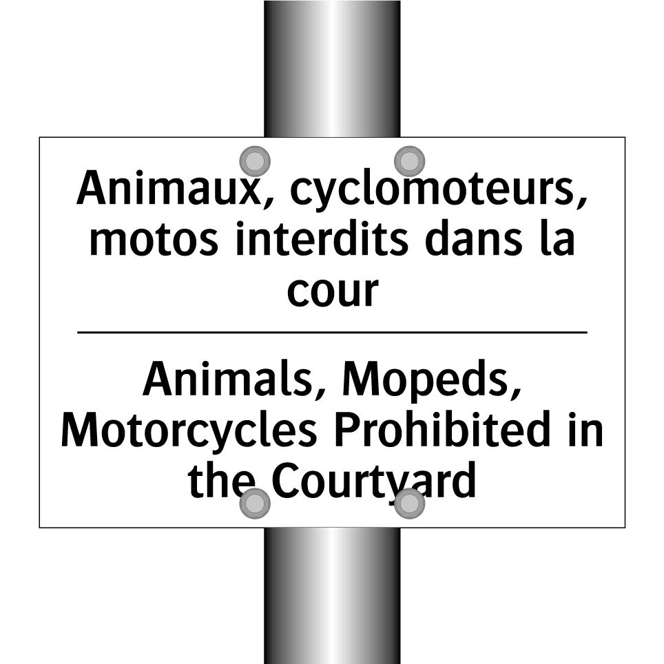 Animaux, cyclomoteurs, motos interdits /.../ - Animals, Mopeds, Motorcycles Prohibited /.../