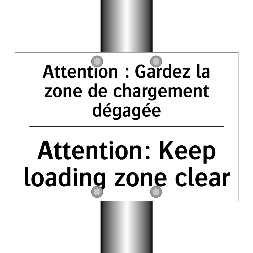 Attention : Gardez la zone de /.../ - Attention: Keep loading zone clear /.../